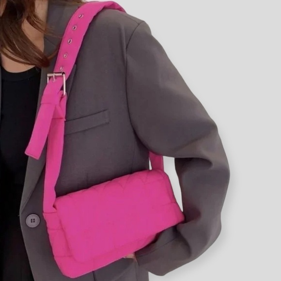 Pink Quilted Crossbody Puffer Shoulder Bag Handbag Nwt - Picture 6 of 8